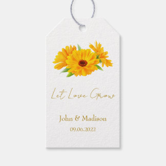 Ringelblume | Lass Liebe wachsen Hochzeitssamen Geschenkanhänger