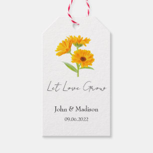 Ringelblume Lasst Liebe wachsen Hochzeitssamen Geschenkanhänger