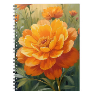 Ringelblume   Orange Wasserfarbe Floral Gemalt Notizblock