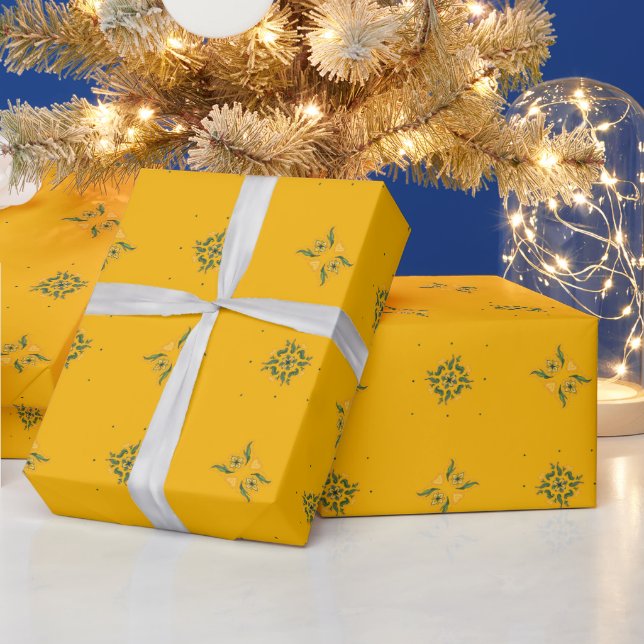 Ringelblume und Brennnessel Geschenkpapier (Feiertage)