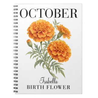 Ringelblume Wasserfarben Geburtsblume Oktober Notizblock