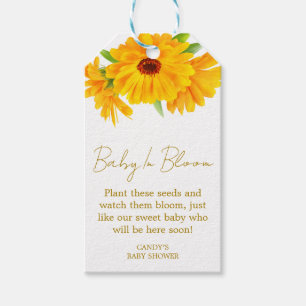 Ringelblumen-Baby-Shower-Saatgut-Geschenk-Tags Geschenkanhänger