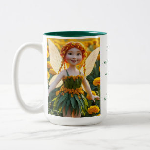 Ringelblumen-Blumenfee  Zweifarbige Tasse