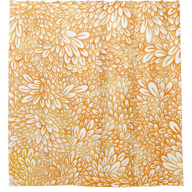Ringelblumen-Blumenmuster: Einfaches oranges Muste Duschvorhang (Vorderseite)