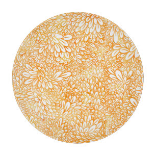 Ringelblumen-Blumenmuster: Einfaches oranges Muste Schneidebrett