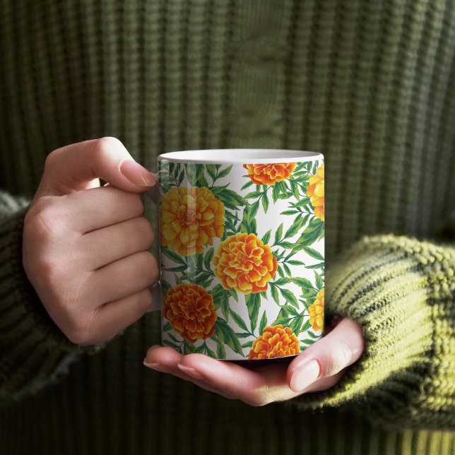 Ringelblumen-Blumenmuster Tasse (Marigold Pattern Mug)
