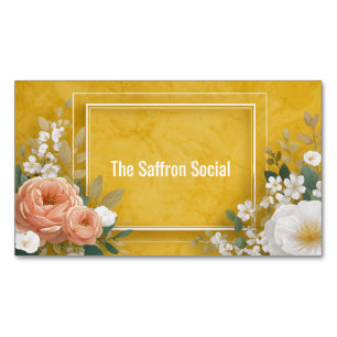 Ringelblumen-Gelb-Aquarell-Blumen-Rosen Magnetische Visitenkarte