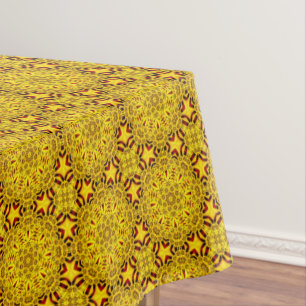 Ringelblumen gelb u. rotes Vintages Kaleidoskop Tischdecke