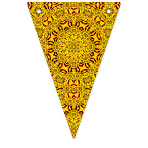 Ringelblumen gelb u. rotes Vintages Kaleidoskop Wimpelkette