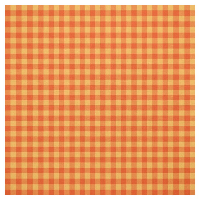 Ringelblumen-orange und gelbes Karo-Gingham-Muster Stoff (Muster)