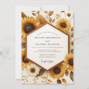 Ringelblumen-Rustikal-Hochzeit zur Erntezeit Einladung