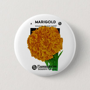 Ringelblumen-Samenpaket im Vintage-Stil Button