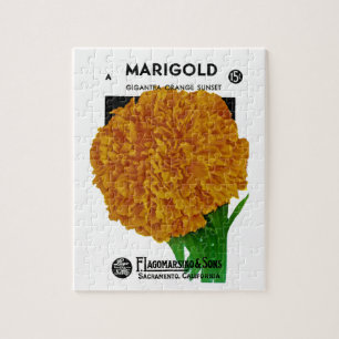 Ringelblumen-Samenpaket im Vintage-Stil Puzzle