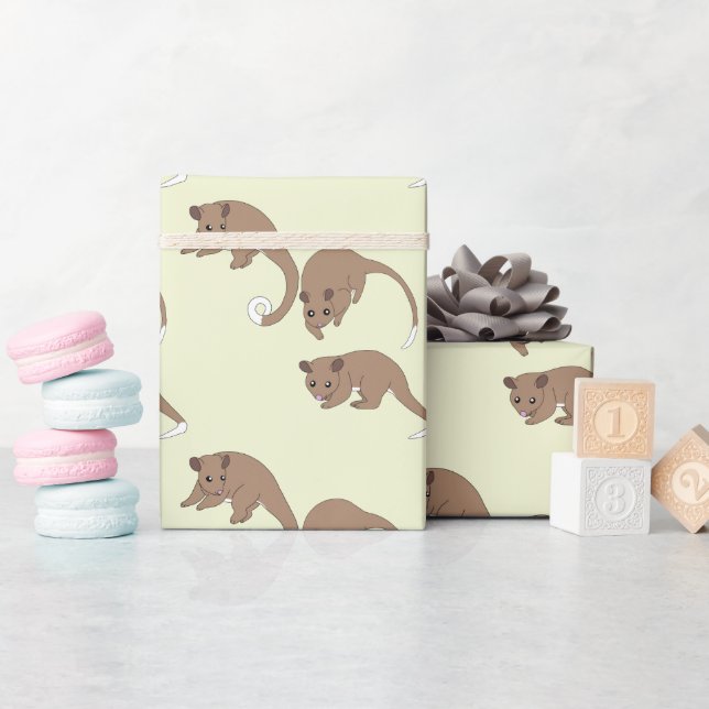 Ringelschwanzpossums - Geschenkpapier (Babyparty)