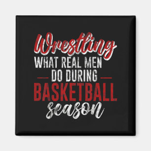 Ringen, was echte Männer während der Basketball-Sa Magnet