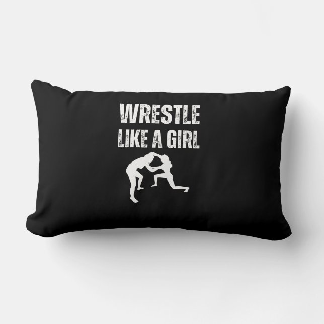 Ringen wie ein Mädchen, kämpfen wie ein Mädchen Lendenkissen (Vorderseite)