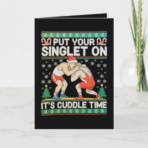 Ringen Zieh Dein Singlet An Weihnachtsringer Feiertagskarte