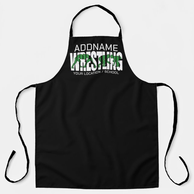 Ringer-Mannschaft ADD TEXT Schule Athlet Ringer Schürze (Vorderseite)