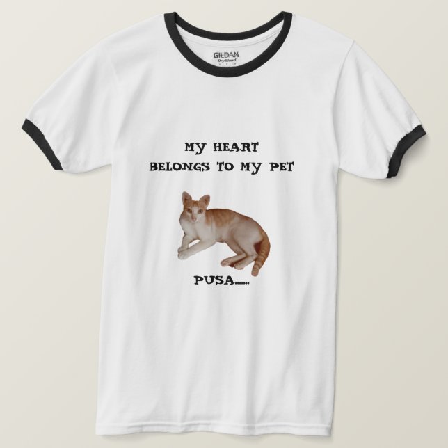 Ringer-T - Shirt für Männer mit kontrastvollem Nec (Design vorne)