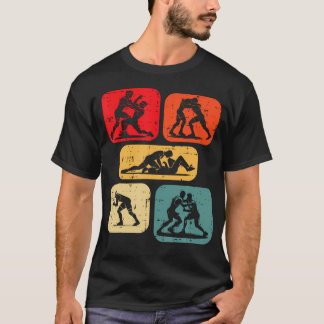 Ringer-Takedown-Silhouetten Retro-Ringer Männer T-Shirt