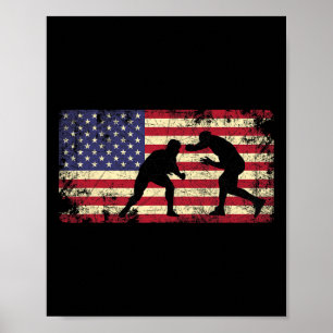 Ringer Wrestling Amerikanische Flagge 4. Juli-Gesc Poster