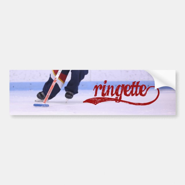 Ringette Autoaufkleber (rotes Schreiben) (Vorne)