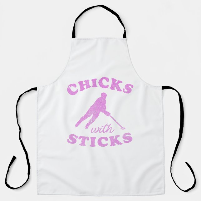 Ringette Chicks mit Sticks-T - Shirt Schürze (Vorderseite)