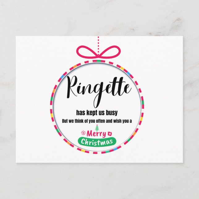 Ringette Christmas Card Postkarte (Vorderseite)
