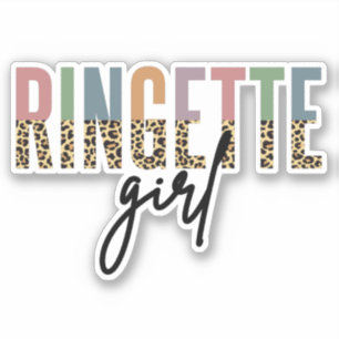 Ringette Girl Cheetah Print Ringette Player Aufkleber