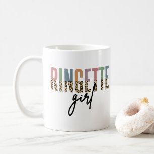 Ringette Girl Cheetah Print Ringette Player Kaffeetasse