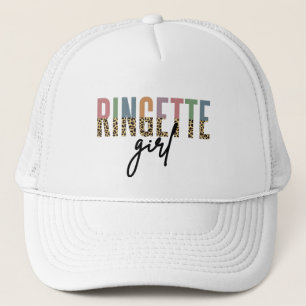 Ringette Girl Cheetah Print Ringette Player Truckerkappe