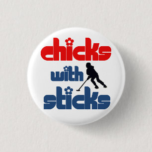 Ringette Knopf - "Küken mit Stöcken " Button