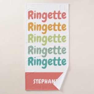 Ringette Niedlich Retro Ringette Player Custom Badehandtuch