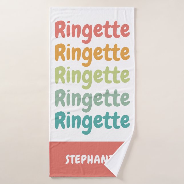 Ringette Niedlich Retro Ringette Player Custom Badehandtuch (Badehandtuch)