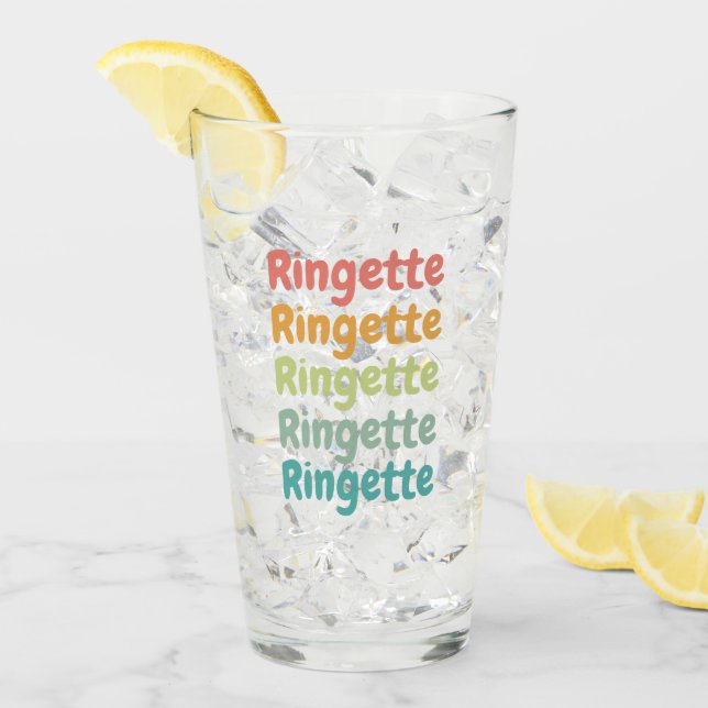 Ringette Niedlich Retro Ringette Player Geschenke Glas (Vorderseite Ice)