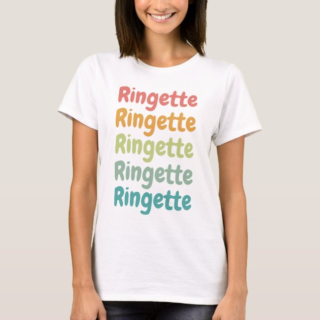 Ringette Niedlich Retro Ringette Player Geschenke T-Shirt (Vorderseite)
