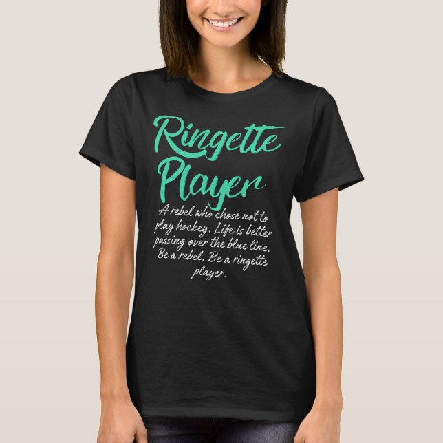 Ringette Rebel. Sei tapfer und spiele T-Shirt (Vorderseite)