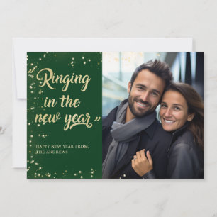 "Ringing im neuen Jahr!" Verlobung Foto Feiertagskarte