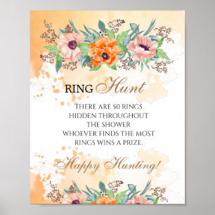 Ringjagd Brautparty Blumenzwiebelposter Poster