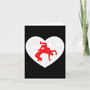 Ringkampf-Silhouette Valentinstag Herzform Liebend Karte