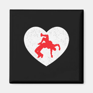 Ringkampf-Silhouette Valentinstag Herzform Verlieb Magnet