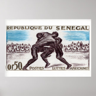 Ringkampf-Streichholzschachtel-Kunstprint, senegal Poster