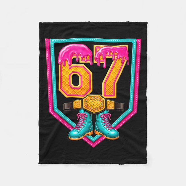 Ringkampfdrip Nummer 67 Ringkampfspieler  Fleecedecke (Vorderseite)