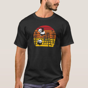 Ringkämpfende Pandas Chinesische Bambus fressende  T-Shirt