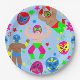 Ringkampflucha Libre-Masken Luchador-Ringer Pappteller