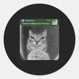 Ringkatze mit Bewegungs-Meme Runder Aufkleber