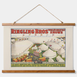 Ringling Bros. Circus Wandteppich Mit Holzrahmen