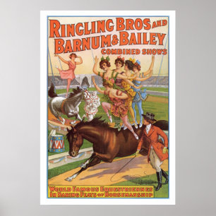 Ringling Bros. Reitenwerbung in den 1910er Jahren Poster