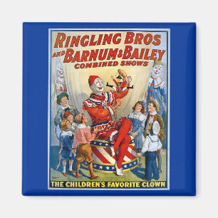 Ringling Brothers & Barnum & Bailey Vintag Clown Magnet