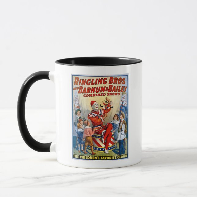 Ringling Brüder u. Barnum u. Vintager Clown Tasse (Links)